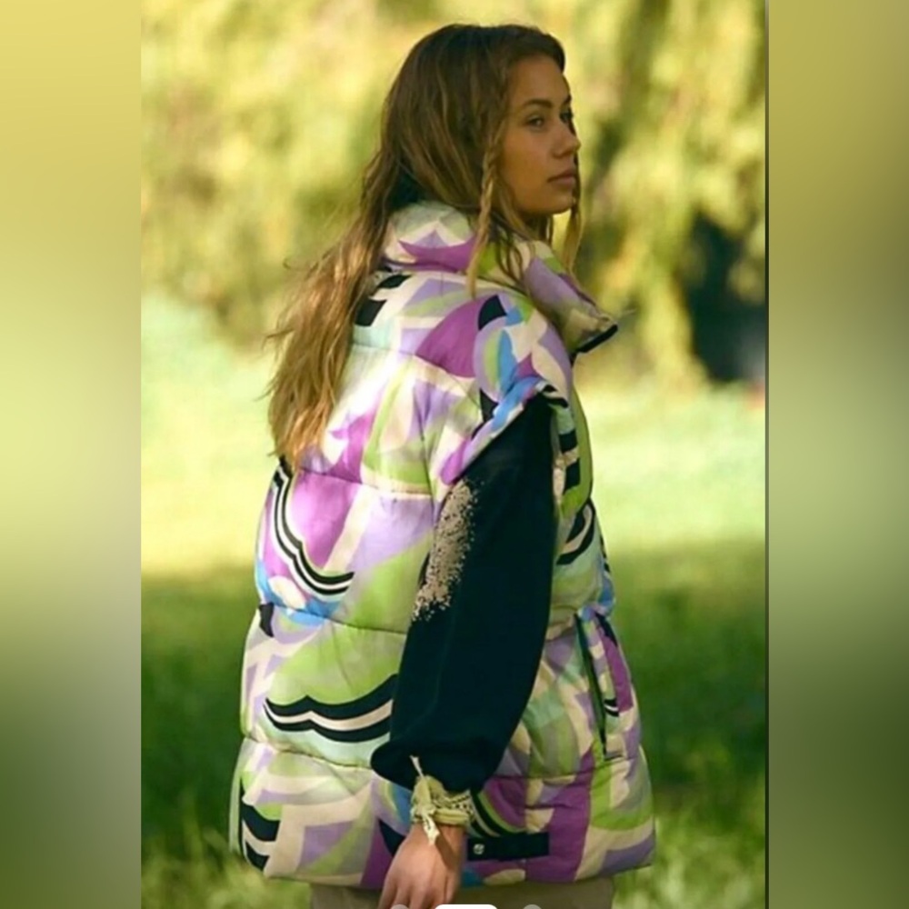 Free People Movement In A Bubble Printed Puffer Vest Women’s Size XS NWOT Boho
